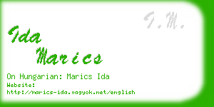 ida marics business card